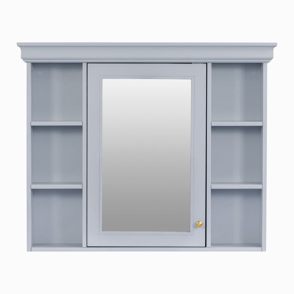 36'' Bathroom Vanity with Medicine Cabinet, Modern Mirror Cabinet with Adjustable Shelf, Bathroom Storage Cabinet with 4 Drawers