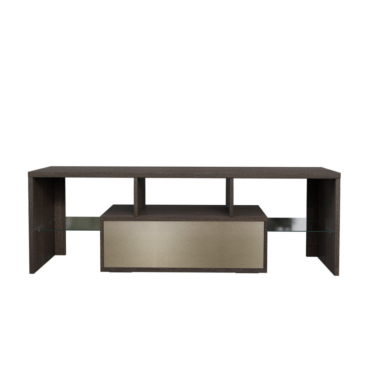 20 minutes quick assembly brown simple modern TV stand cabinet Brown + whiteTV bracket