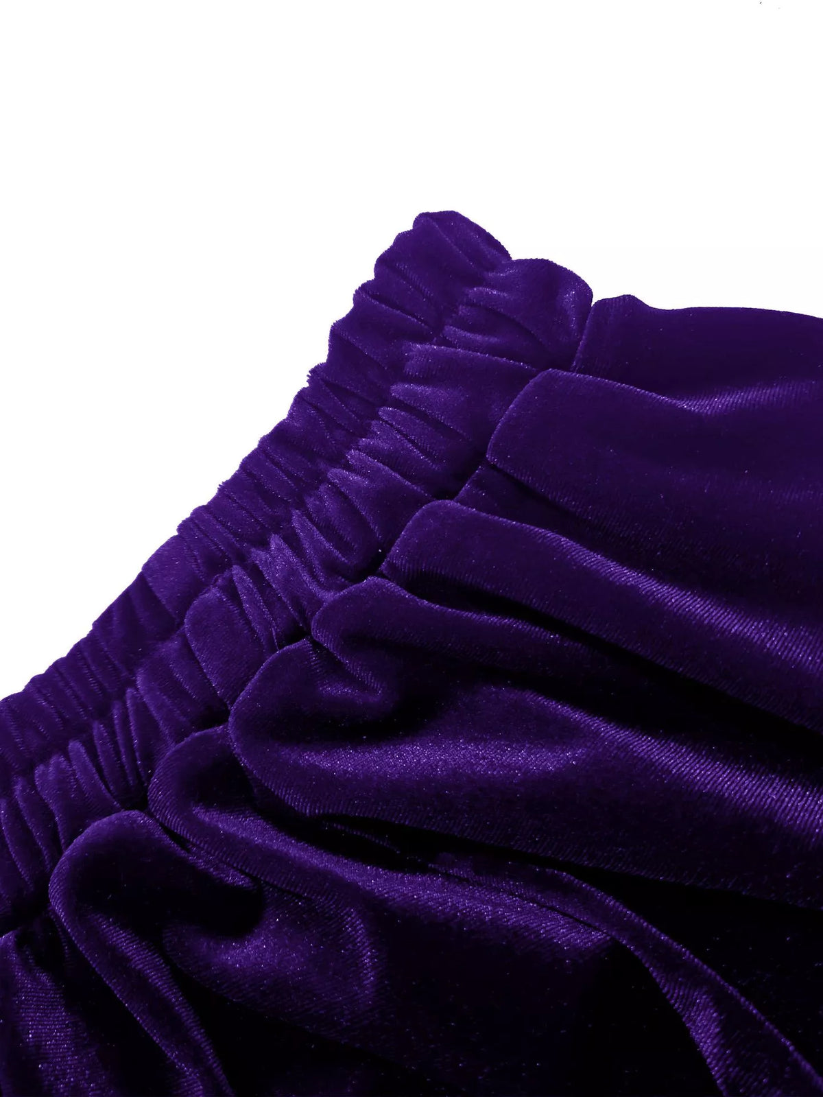 Ruffled Velvet Elastic Waist Skirt