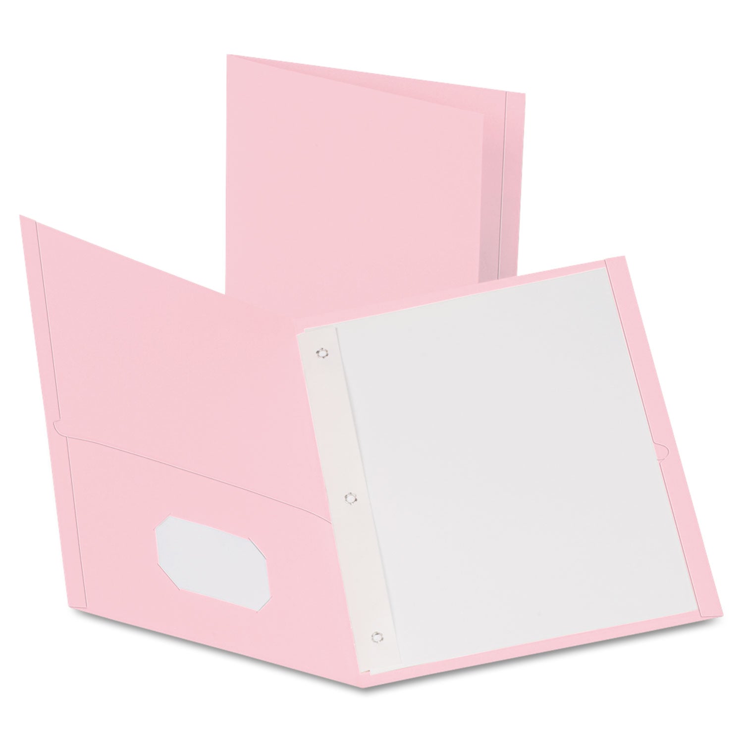 Oxford Twin-Pocket Folders with 3 Fasteners, 0.5" Capacity, 11 x 8.5, Pink,25/Box