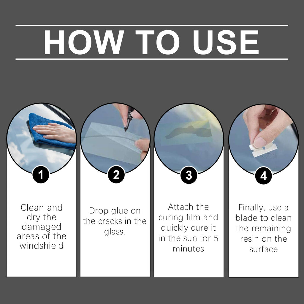 Car Windshield Repair Fluid Set, Car Front Windshield Repair Cracks Clear Vision