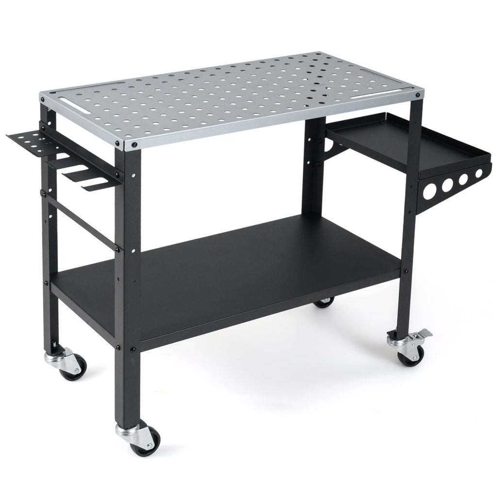 Welding Table 36x18" with 144 Fixture Holes and Lockable Wheels
