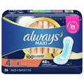 Always Maxi Size 4 Overnight Pads with Wings, 28-Count Pack of 6