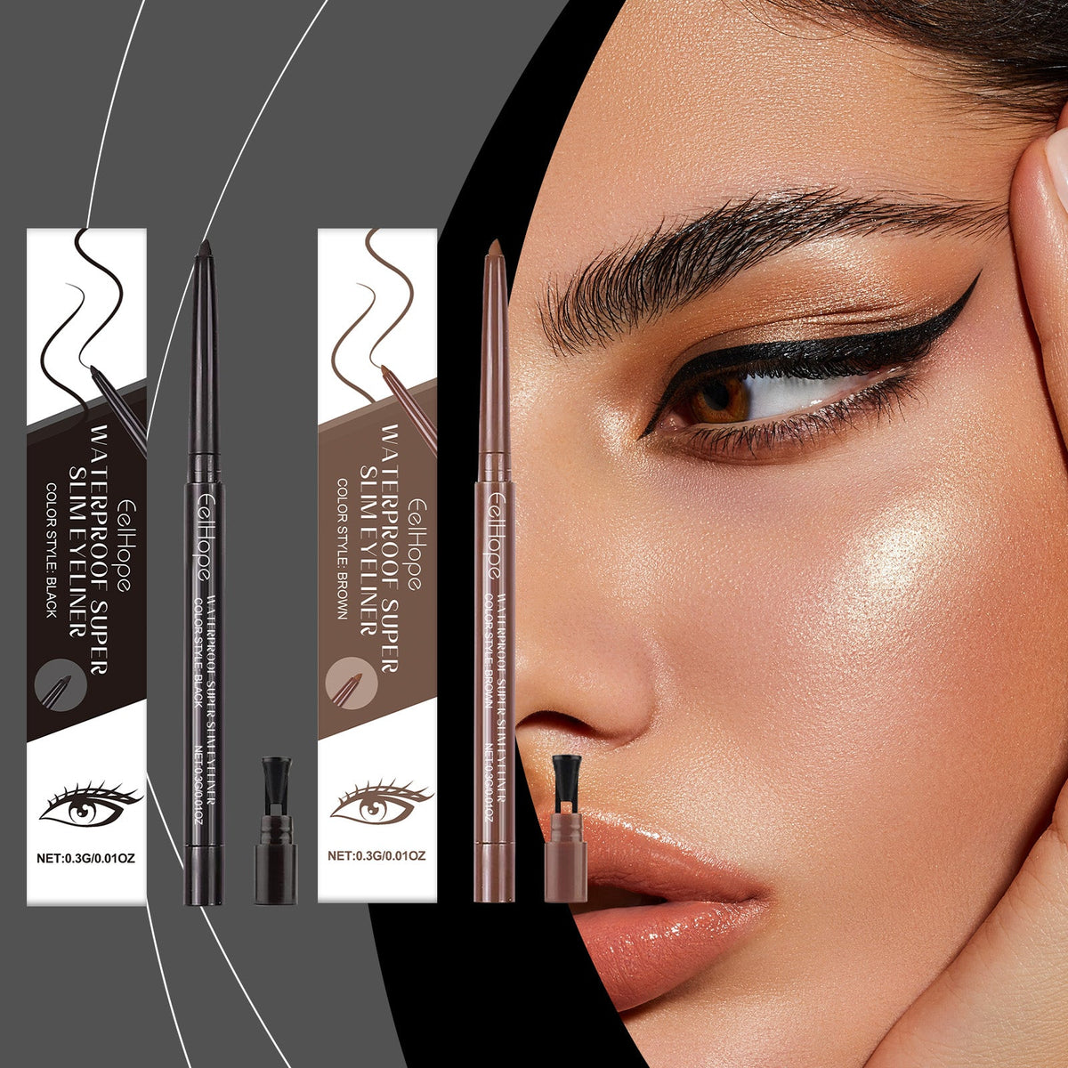 Color Eyeliner Daily Lasting Non-Fading Glue Eyeliner Smooth Smooth Eye Makeup Natural Color