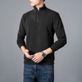 Mens Sweater Trendy All Match Casual Long Sleeve T Shirt Lapel Base Layer