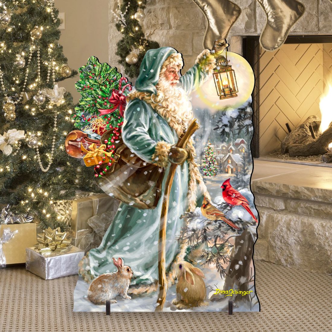 Saint Nicholas Christmas Outdoor Decor by D. Gelsinger - Christmas Santa Snowman Decor - 8461067F-DG
