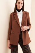 Double-breasted Drapey Blazer Womens Suit Jacket