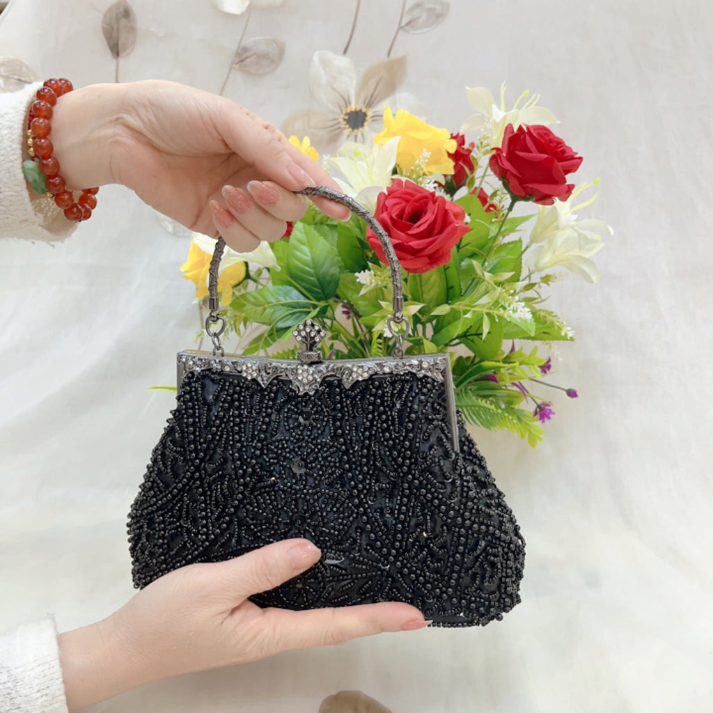 Retro Classic Fashionable Womens All-Handmade Beaded Handbag