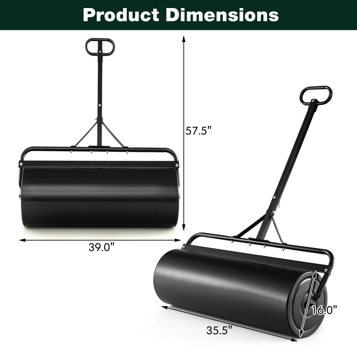 39 Inch Wide Push/Tow Lawn Roller