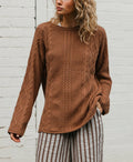 Womens Comfortable Casual And Stylish Cable-knit Sweater