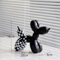 New black and white plaid balloon dog ornaments creative TV cabinet wine cabinet living room porch resin crafts