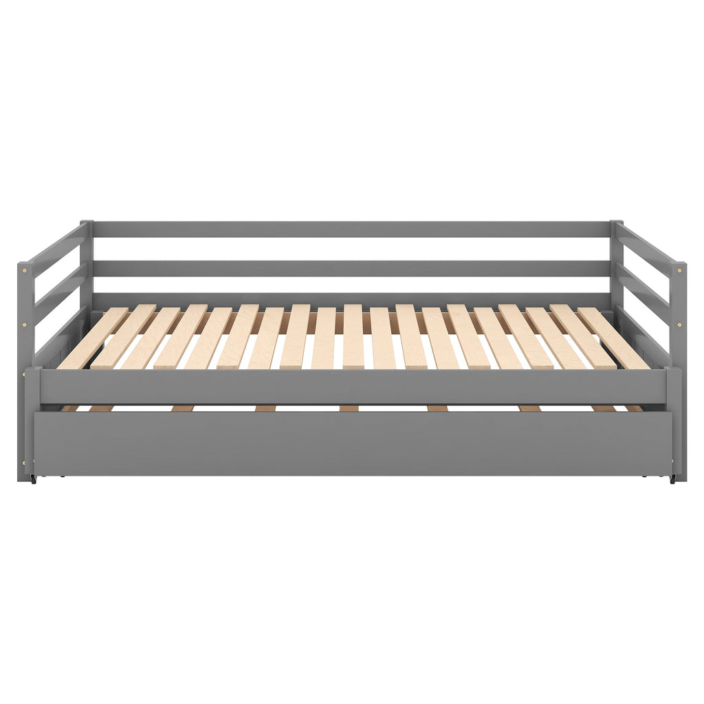 Twin or Double Twin Daybed with Trundle Gray