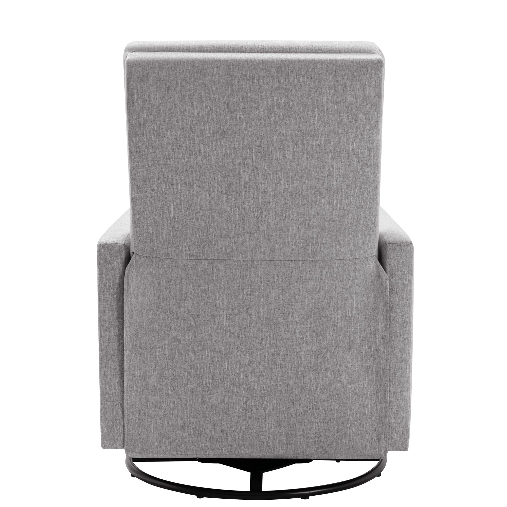 Modern Upholstered Rocker Nursery Chair Plush Seating Glider Swivel Recliner Chair Gray