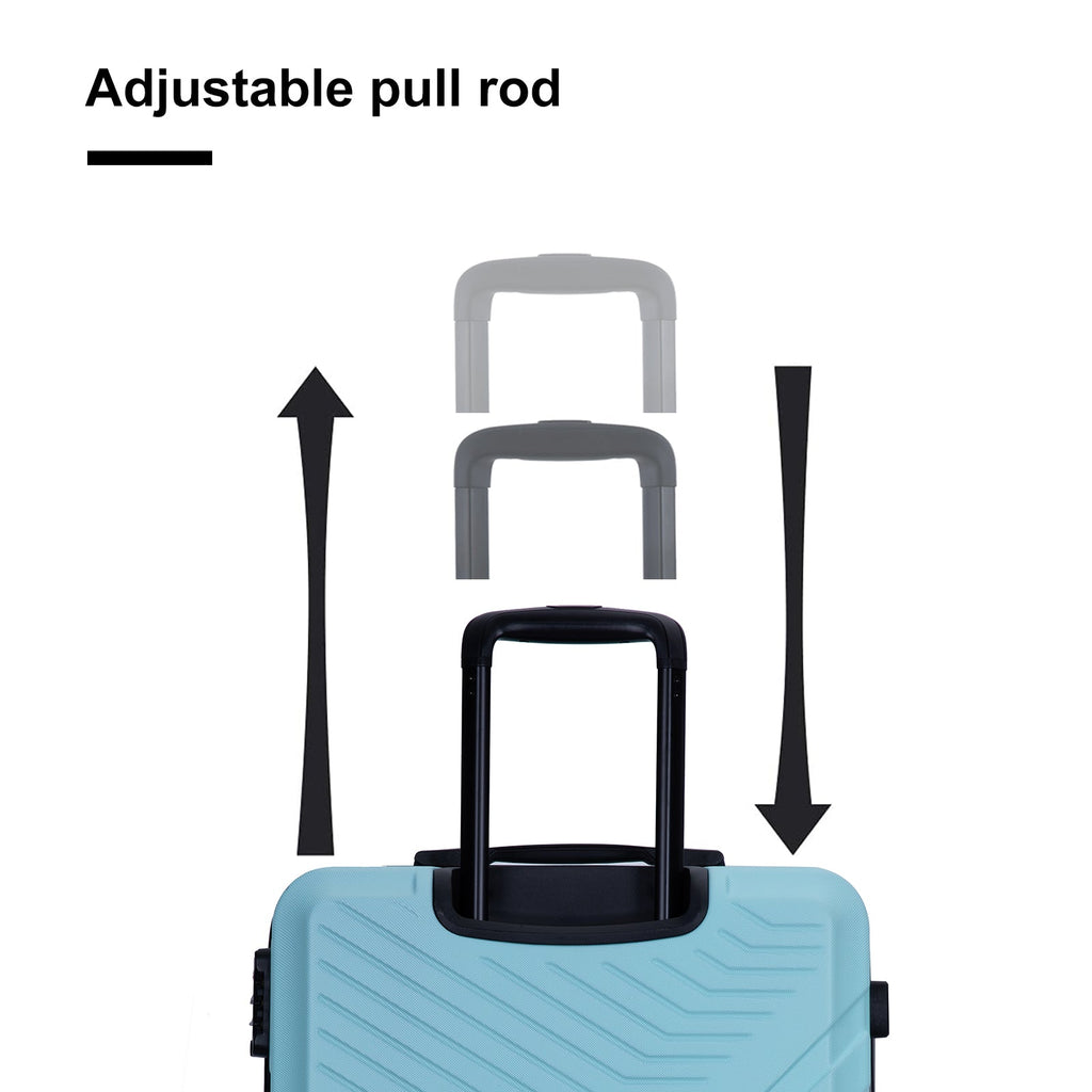 3 Piece Luggage Sets ABS Lightweight Suitcase with Two Hooks, Spinner Wheels, TSA Lock, (20/24/28)   Green