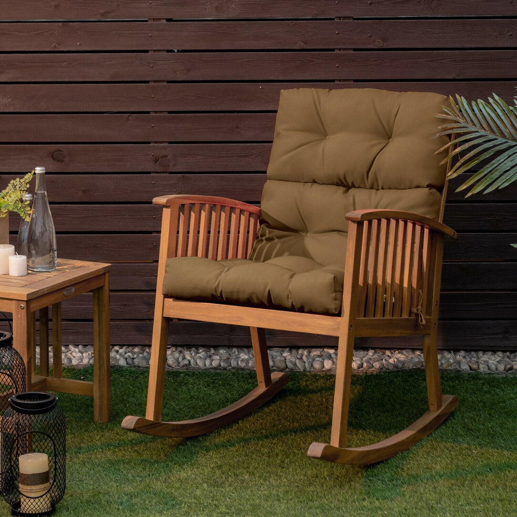 22 x 44 Inch Tufted Outdoor Patio Chair Seating Pad