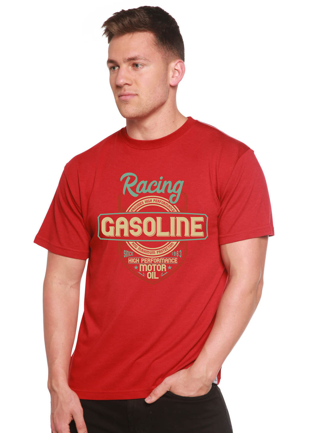 Racing Men's Bamboo Viscose/Organic Cotton Short Sleeve Graphic T-Shirt