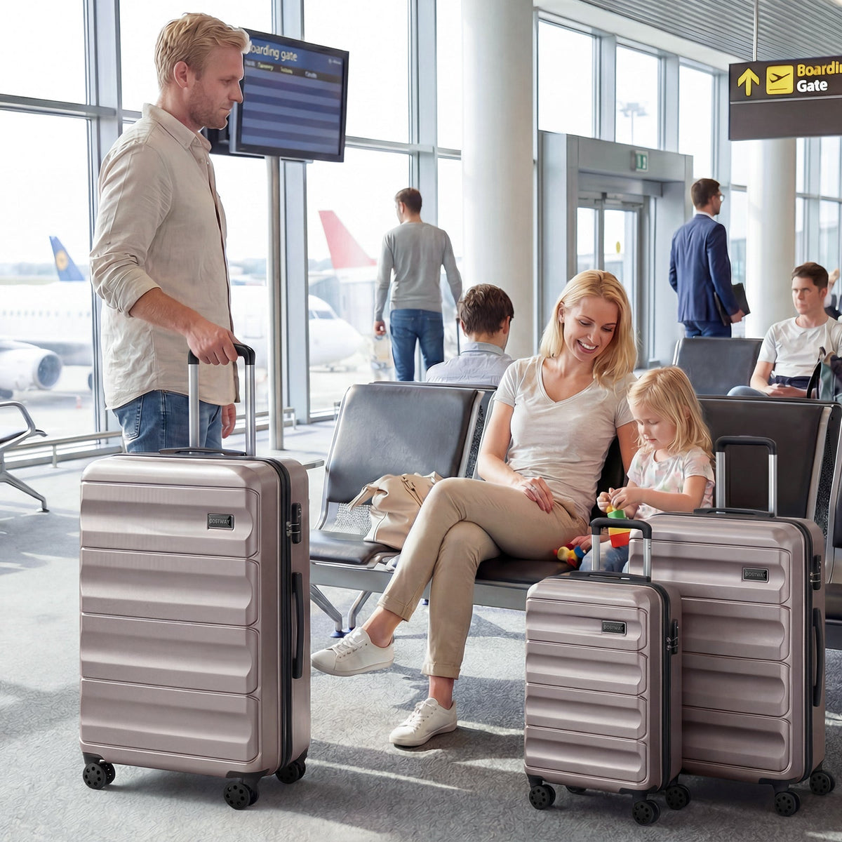 3-Piece Hardside Luggage Set 20/24/28 Inch Lightweight Hardside Suitcases