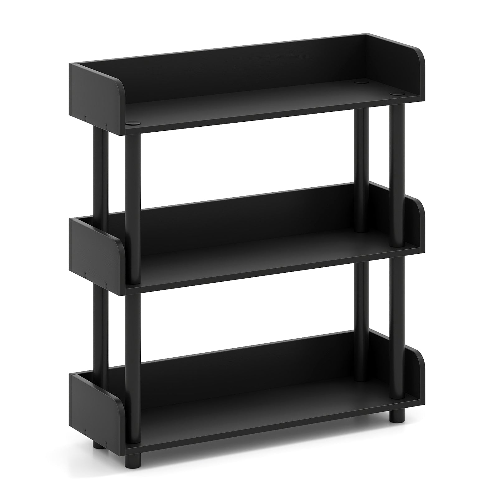 3-Tier Bookshelf with Anti-Tipping Kit and Industrial Storage Unit for Living Room