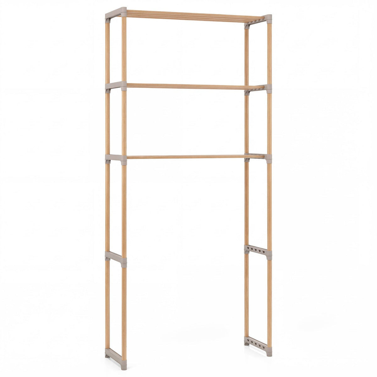 3-Tier Over The Toilet Storage Rack with Open Shelves-Gray