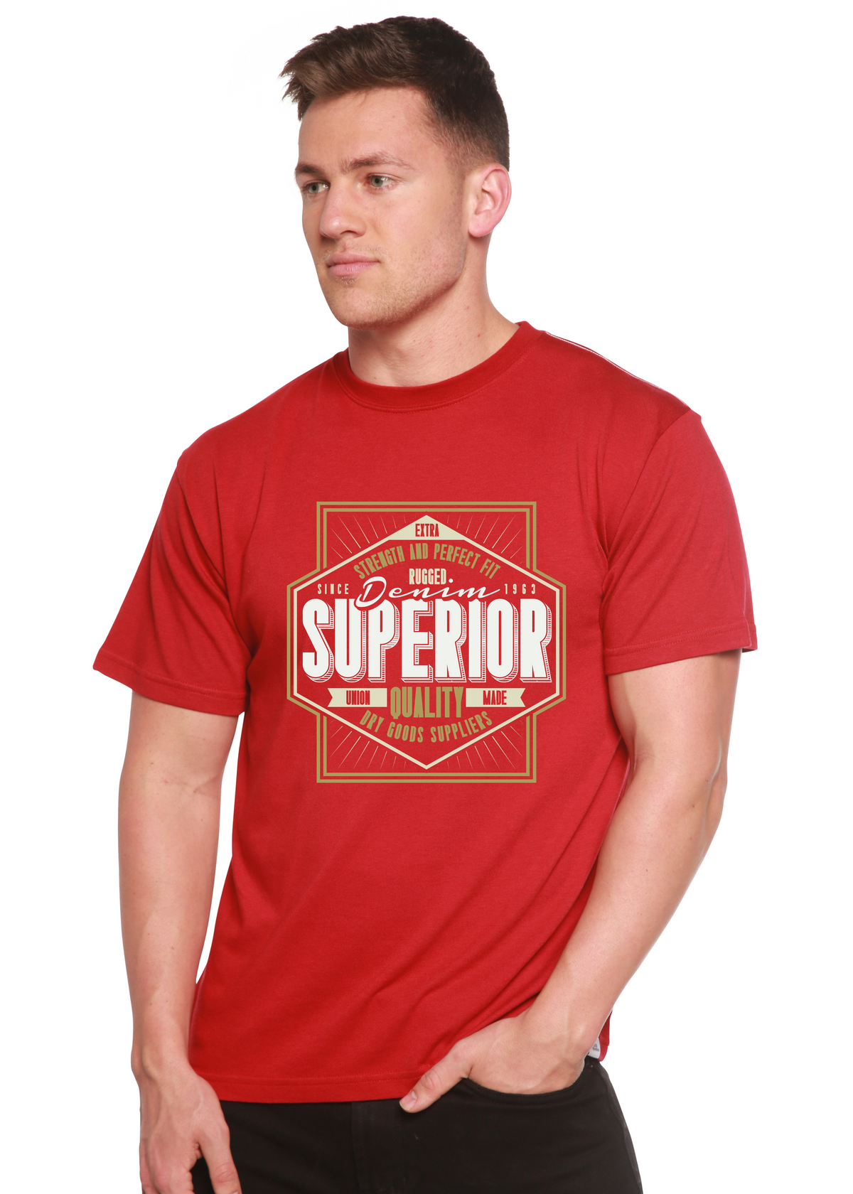 Superior Quality Men's Bamboo Viscose/Organic Cotton Short Sleeve Graphic T-Shirt
