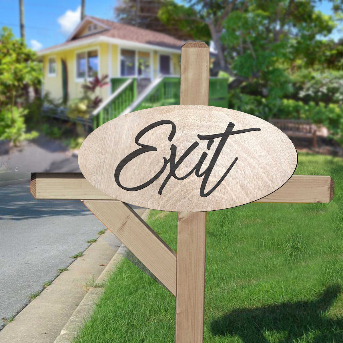 Exit sign, Business sign, Light wood sign, Handmade in the USA Sign - 320317