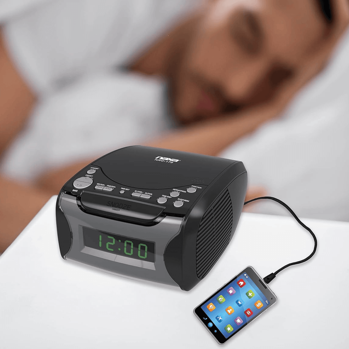 Naxa Dual Alarm Clock Radio CD Player - Refurbished