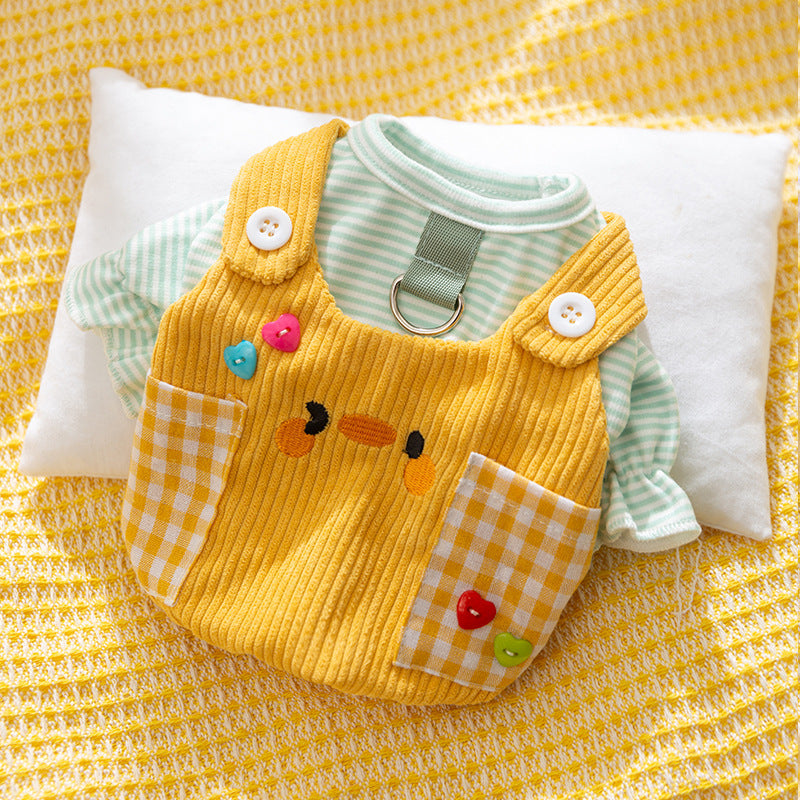 Autumn And Winter Dog Small Animal Two-legged Overalls Suit