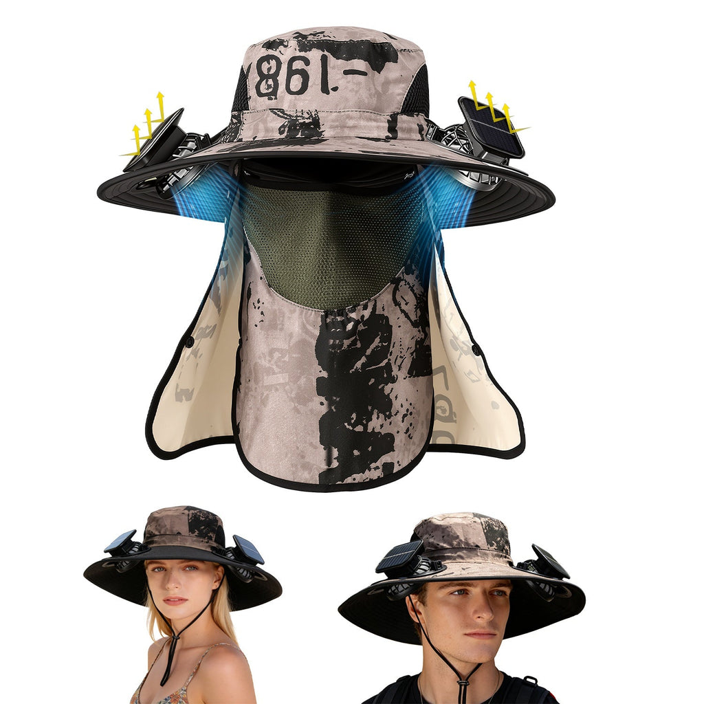 Solar Fan Hat with UPF50+ Sun Protection & Neck Flap