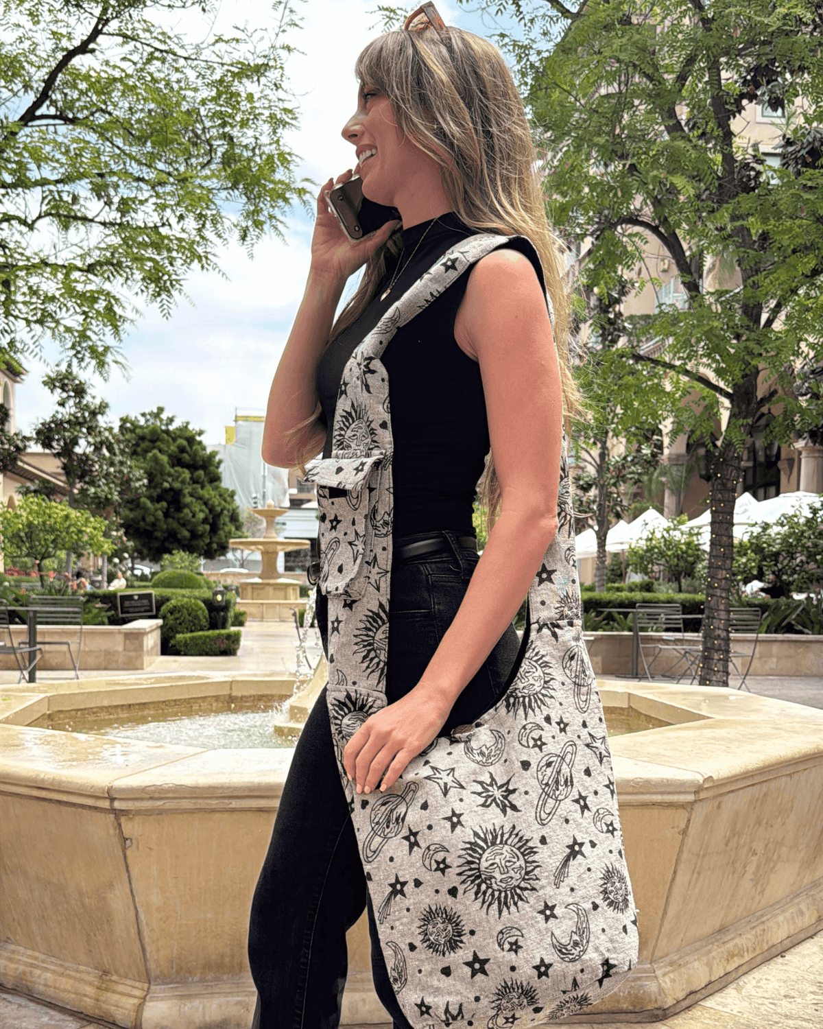 Kathmandu Collection Celestial Print Hobo Bag