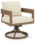 Serene Bay - Swivel Chair With Cushion (Set of 2) - Dark Brown / White