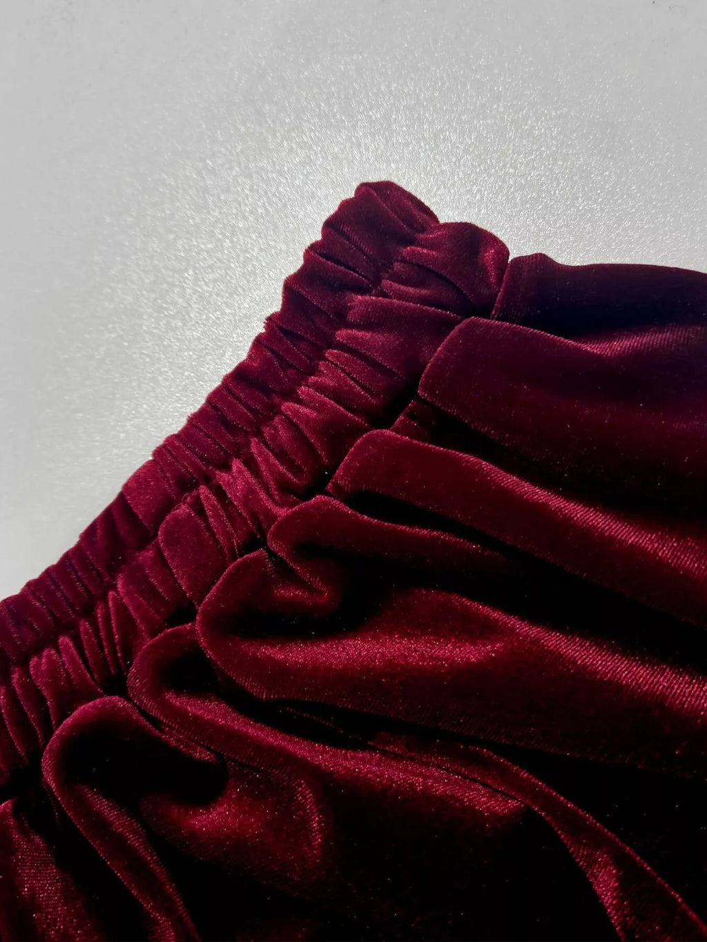 Ruffled Velvet Elastic Waist Skirt