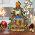 Story of Nativity Decorated Centerpiece Wooden Tree Figurine by G. DeBrekht - Christmas Decor - 89304