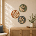 Tropical Botanical Wall Art Set of 3 – Organic Elements Collection - G987006