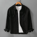 Mens Linen Long-sleeve Shirt Relaxed-fit Blouse
