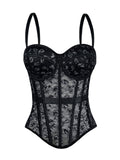 Cross-Border European And American Style Lace Bra With Camisole For Women, High-End Outerwear Shapewear With Push-Up Fishbone Bra