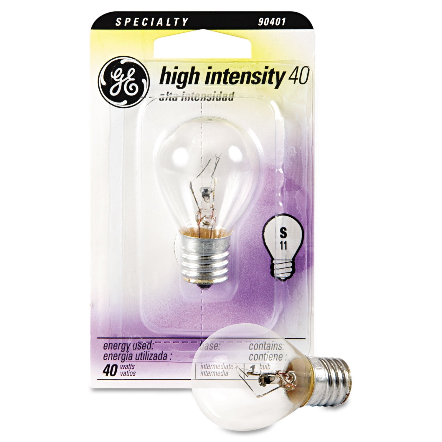GE Incandescent S11 Appliance Light Bulb, 40 W