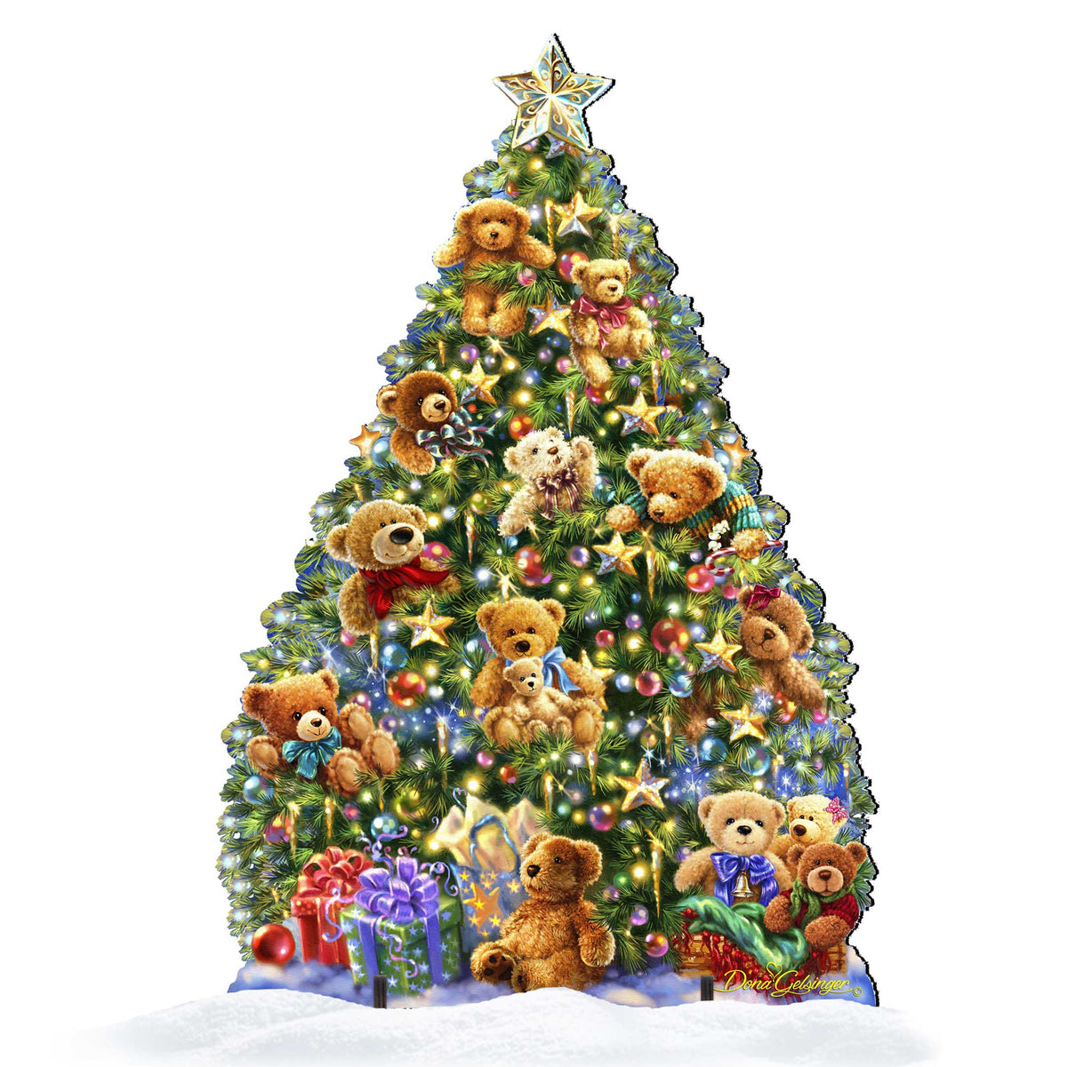 Teddy Bear Tree Holiday Outdoor Yard Sign by D. Gelsinger - Christmas Decor - 8461019F-1101