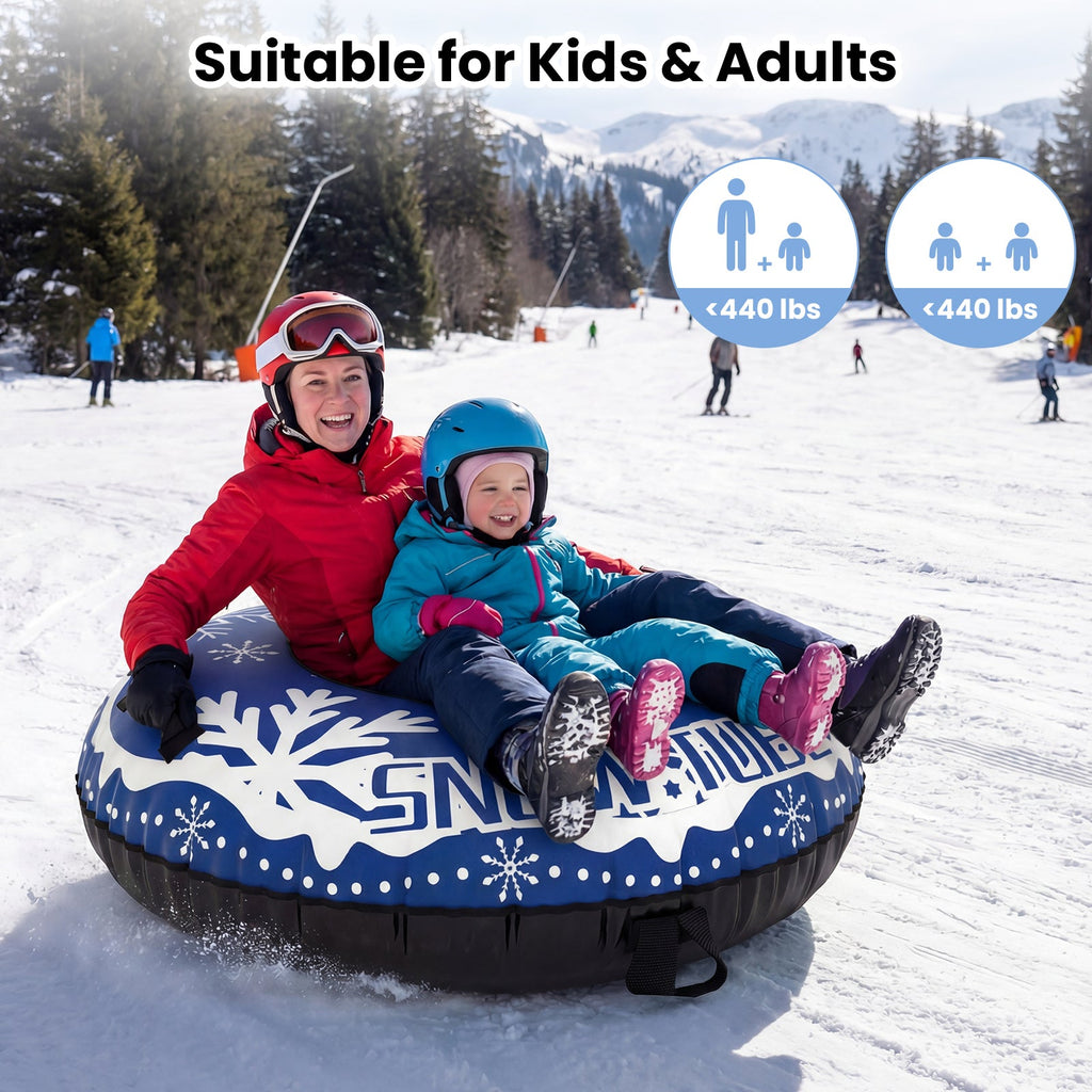 42" Heavy-duty Inflatable Snow Tube with Detachable Tow Strap