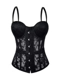 New Cross-Border Lace Embroidered Fishbone Corset Slimming Camisole Pure Desire Tube Top Outfit Fishbone Top