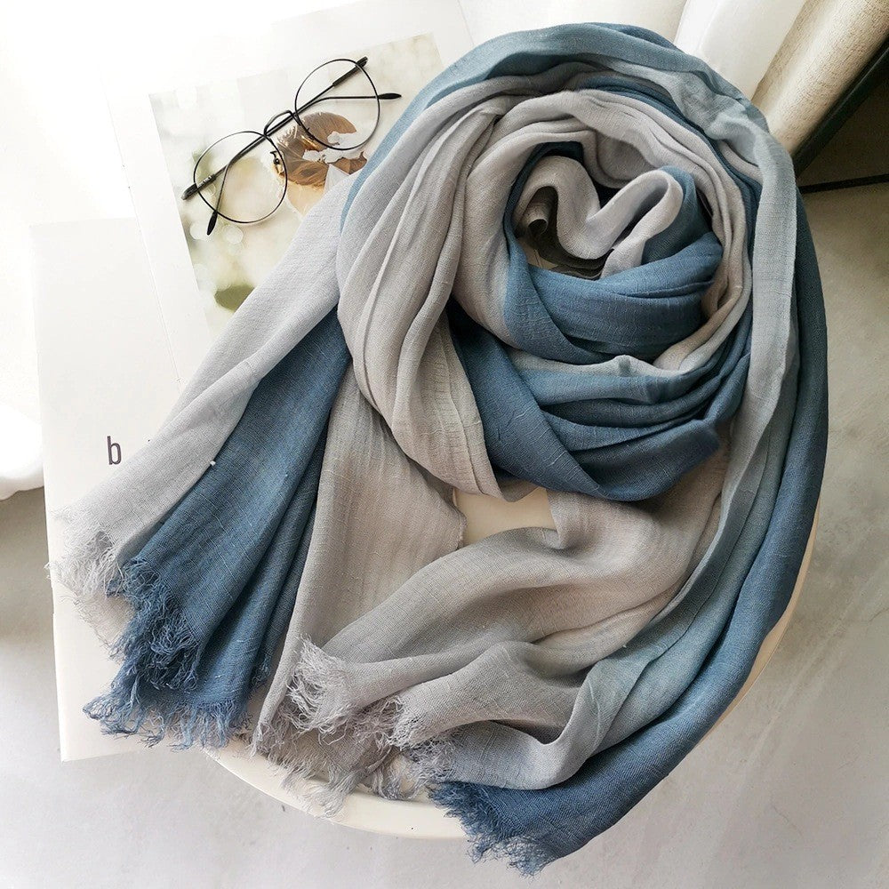 Large Soft Scarf Warm Cotton Tassel