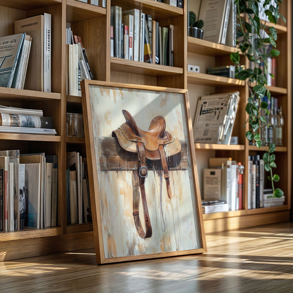 Weathered Rest: Western Saddle Still Life