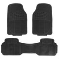 3Pcs Automotive Floor Mats Set Front Rear PVC Rubber Floor Mats Heavy Duty Drive Vehicle Car Mats with Trimmable Design Fit Most Cars SUVs Trucks