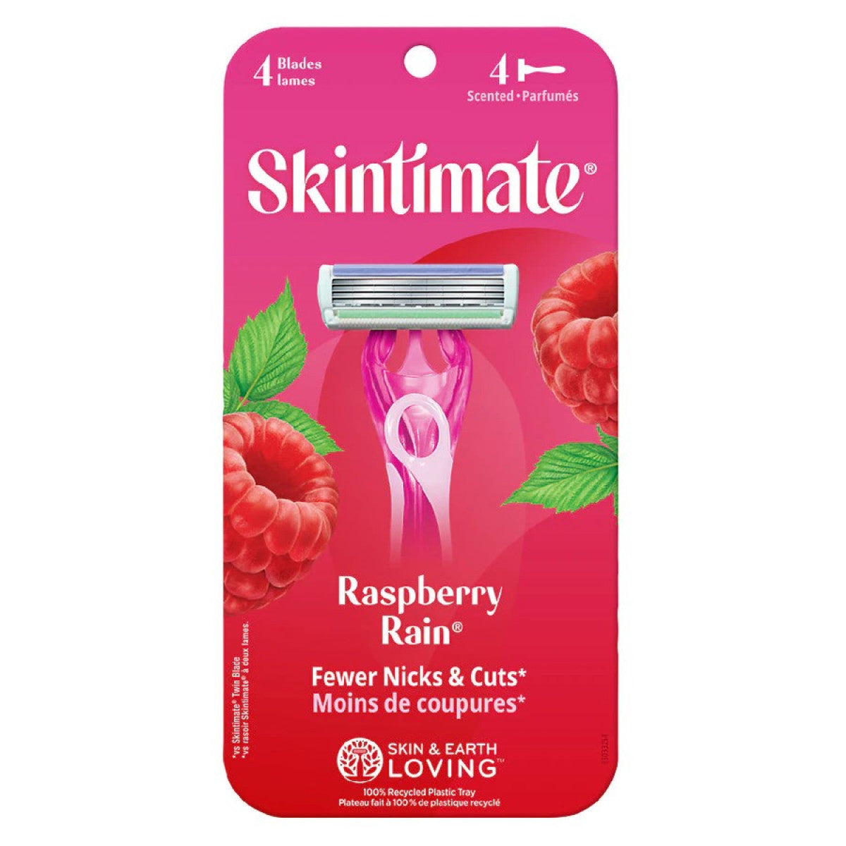 Skintimate Razors, Raspberry Rain, 4 Blades