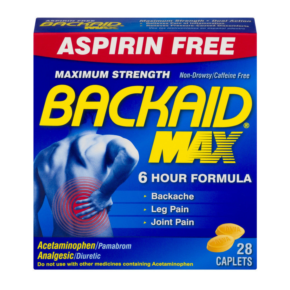 Backaid® Max 500 mg - 25 mg Aspirin-Free Tablet, 28 EA