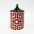 Gold Plated Stripe Ceramic Storage Jar Home Scented Candle Bottle Wedding Candy Gift Jar Cosmetic Jewelry Storage Bottle Decor
