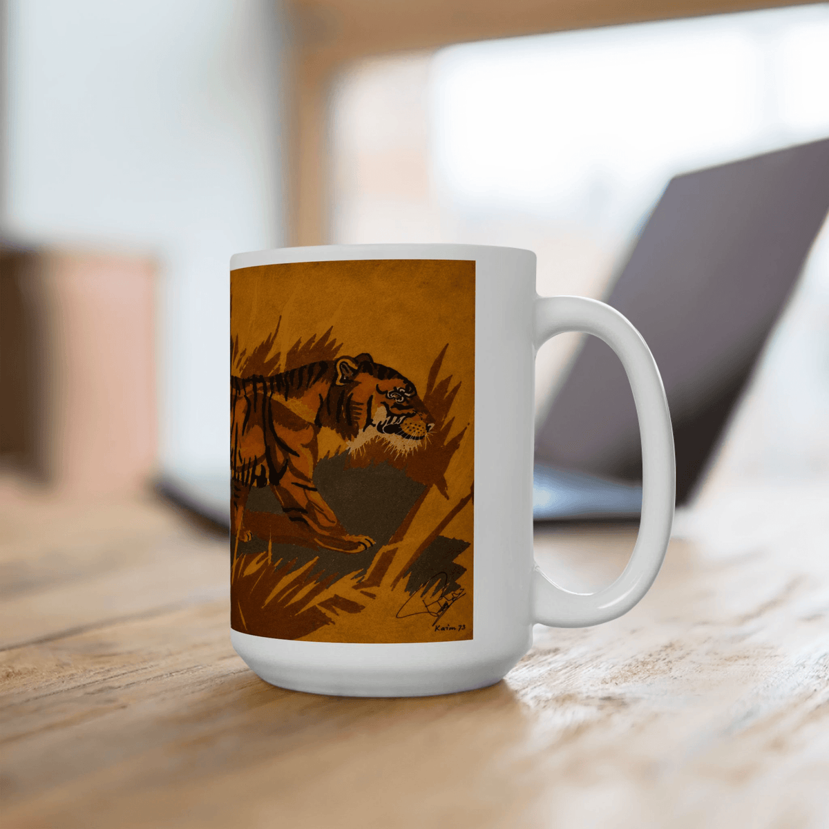 PimsArt Majestic Tiger Illustration Mug From Original Painting