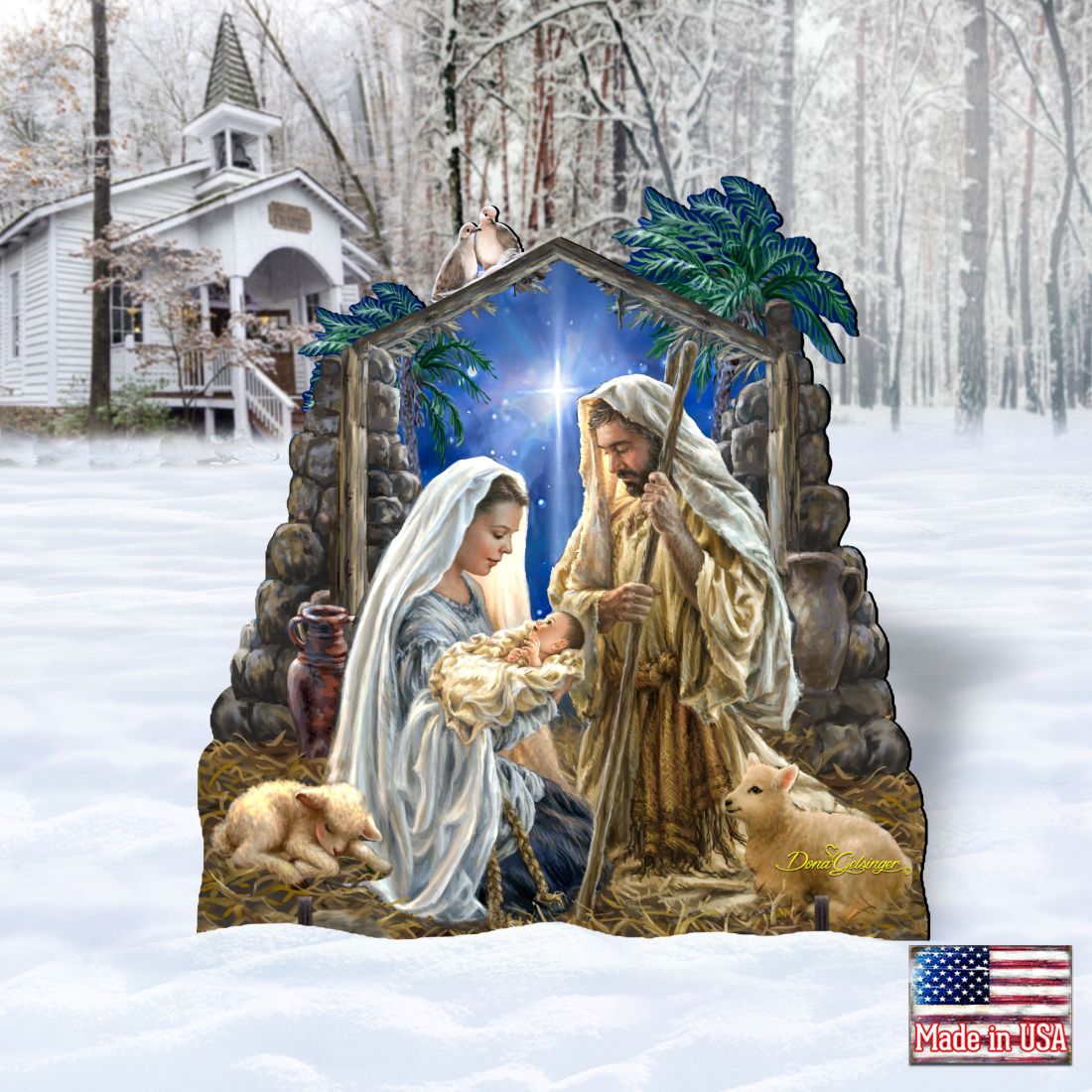Glory to God Nativity Outdoor Decor by D. Gelsinger - Nativity Holiday Decor - 8461010F-1722 Outdoor Decor 32" Tall