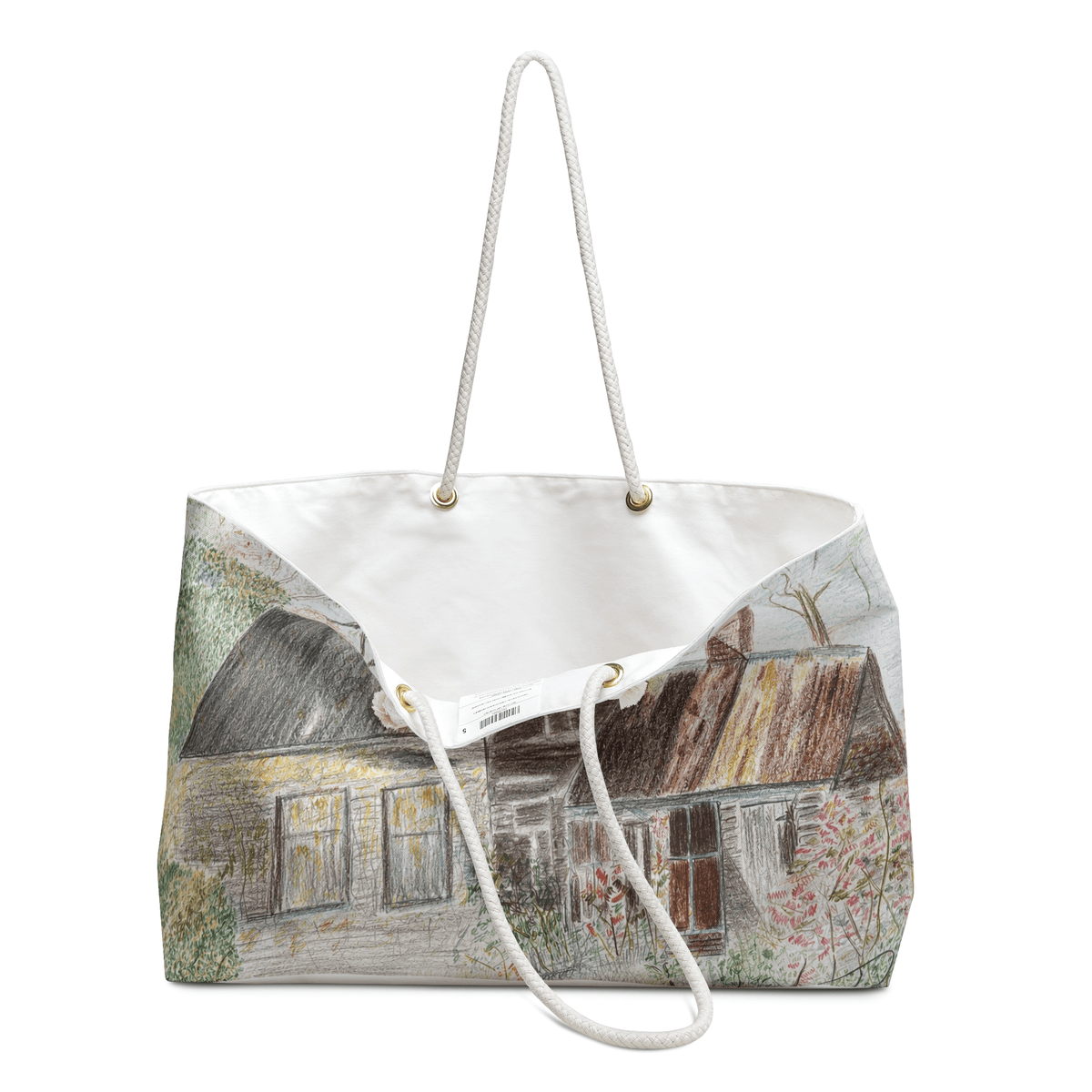 PimsArt Peaceful Countryside Cottage Weekender Bag From Original Drawing