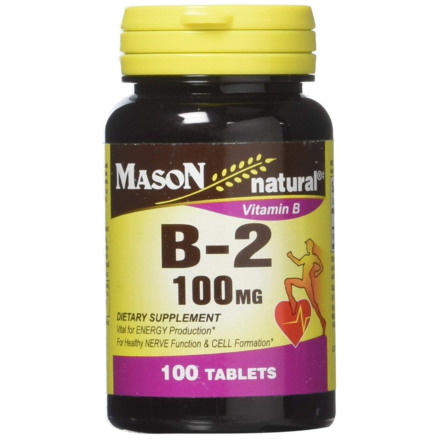 Mason Natural Vitamin B-2 (Riboflavin) – 100 mg Tablets