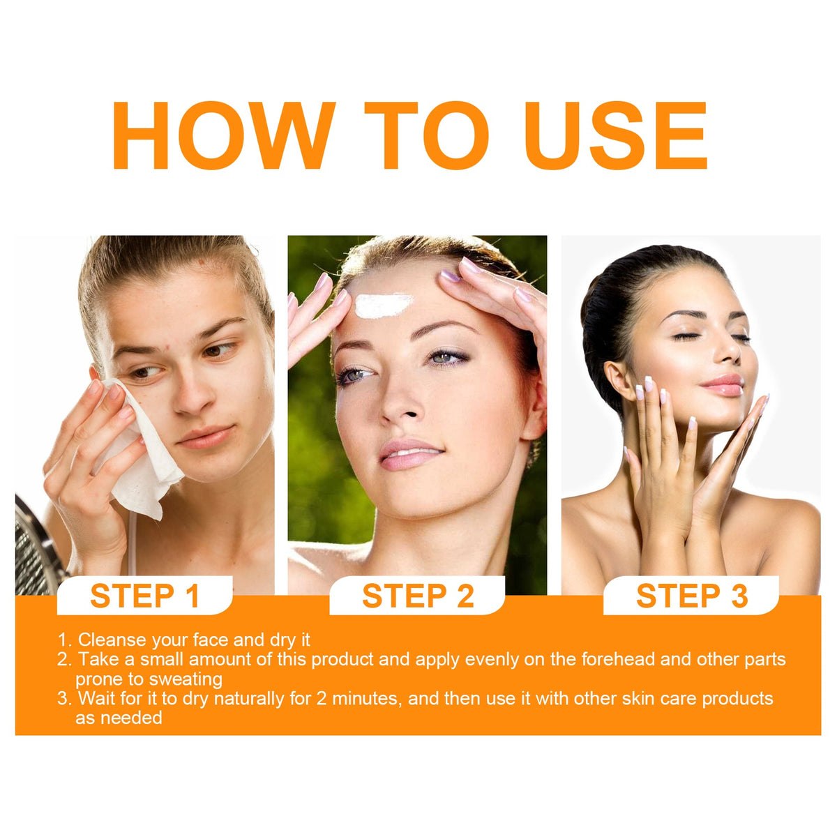 Sweat Absorbent Facial Lotion, Facial Skin Oil Control Mild Skin Friendly Refreshing And Long-Lasting Facial Antiperspirant Lotion